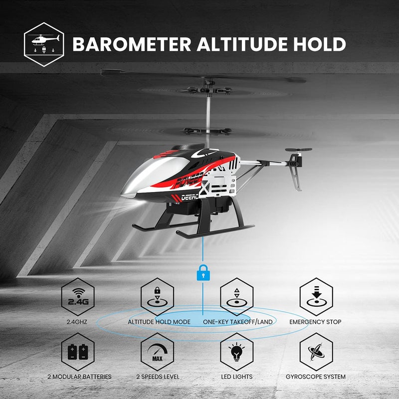 DEERC DE52 Remote Control Helicopter,Altitude Hold RC Helicopters with Storage Case Extra Shell,2.4GHz Aircraft Indoor Flying Toy with High&Low Speed Mode,2 Modular Battery for 24 Min Play Boys Girls - Image 3